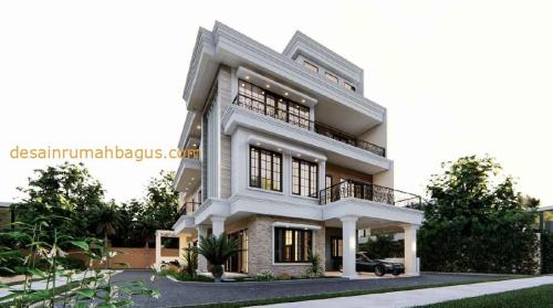 Desain Rumah 2 Lantai Style Mediteran Bpk H di Andara