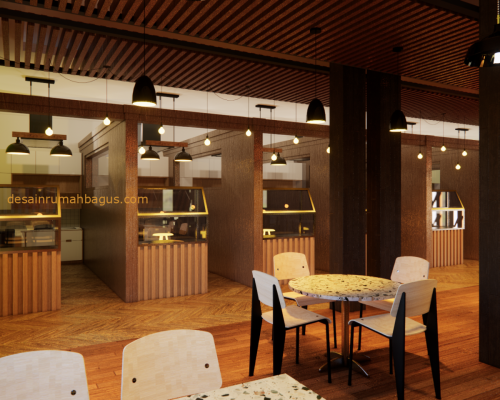 Desain Interior Cafe ada Lampu Gantung (2)