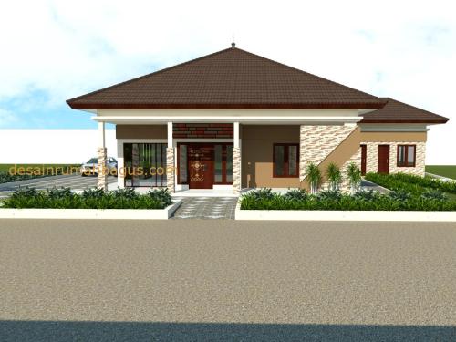 Desain Rumah 1 Lantai dengan Carport Luas (1)