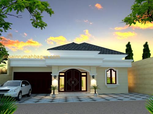 Desain Rumah 1 Lantai dengan Carport Luas 4