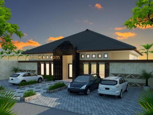 Desain Rumah 1 Lantai dengan Carport Luas 7