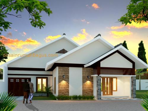 Desain Rumah 1 Lantai dengan Carport Luas 8