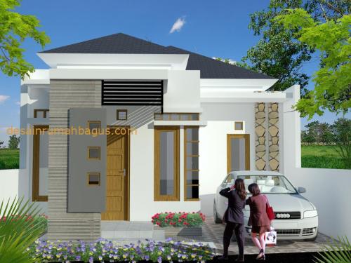 Desain Rumah 1 Lantai dengan Cat Abu 4