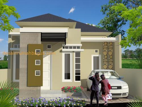 Desain Rumah 1 Lantai dengan Cat Abu 6