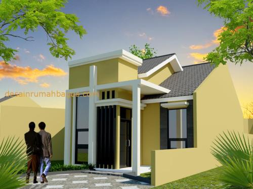 Desain Rumah 1 Lantai dengan Cat Cream Tua 1