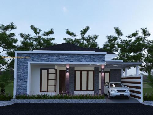 Desain Rumah 1 Lantai dengan Cata Abu (3)