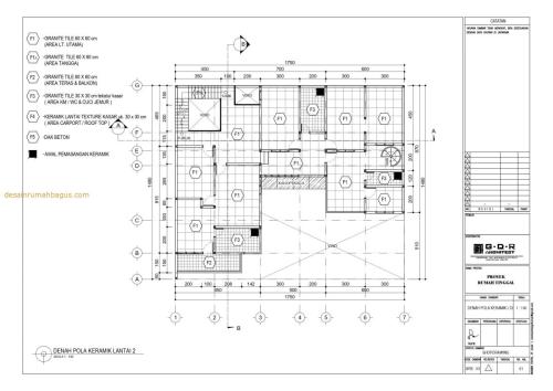 GK(65) Gambar Kerja Rumah Bpk H Pola Keramik Lantai 2